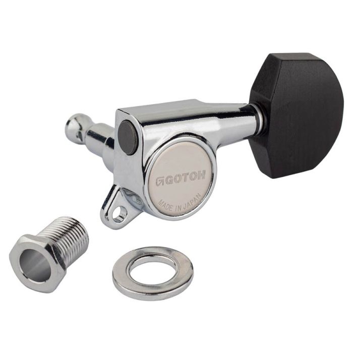 Gotoh SG381 machine heads with Magnum Lock and EN01 buttons, 3L3R, chrome