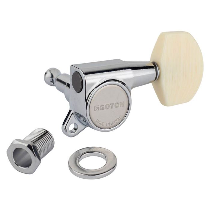 Gotoh SG381 machine heads with Magnum Lock and M01 buttons, 3L3R, chrome