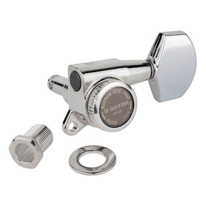 Gotoh SG381 machine heads with Magnum Lock Trad and 01 buttons, 3L3R, chrome