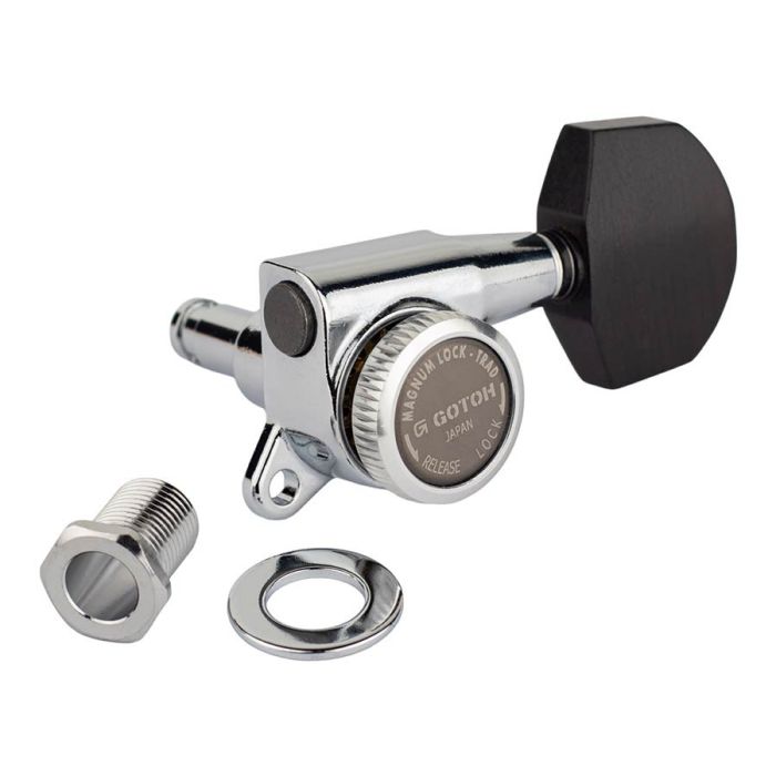 Gotoh SG381 machine heads with Magnum Lock Trad and EN01 buttons, 3L3R, chrome