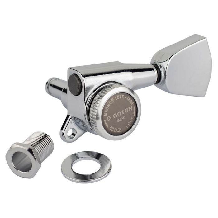 Gotoh SG381 machine heads (posts 6xL) with Magnum Lock Trad and P4B buttons, 3L3R, chrome