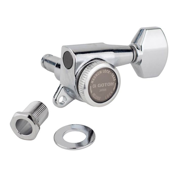 Gotoh SG381 machine heads (posts 6xXL) with Magnum Lock Trad and 07 buttons, 6R, chrome