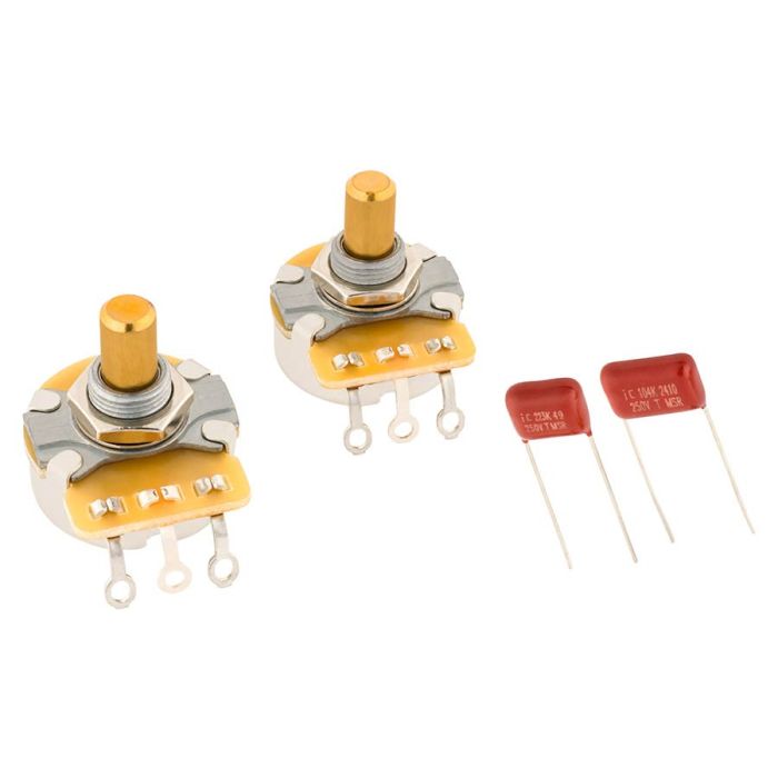 Fender Telecaster solid shaft potentiometer and capacitor kit, 2-pack