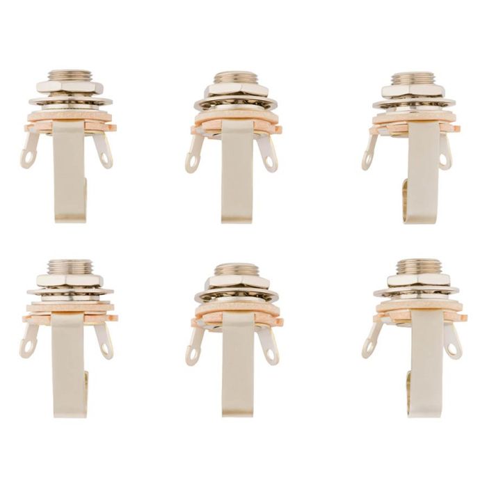 Fender Genuine Replacement Part 1/4" 2-conductor guitar output jack (6-pack)