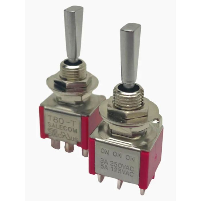 Allparts On-On-On miniswitch, DPDT, chrome