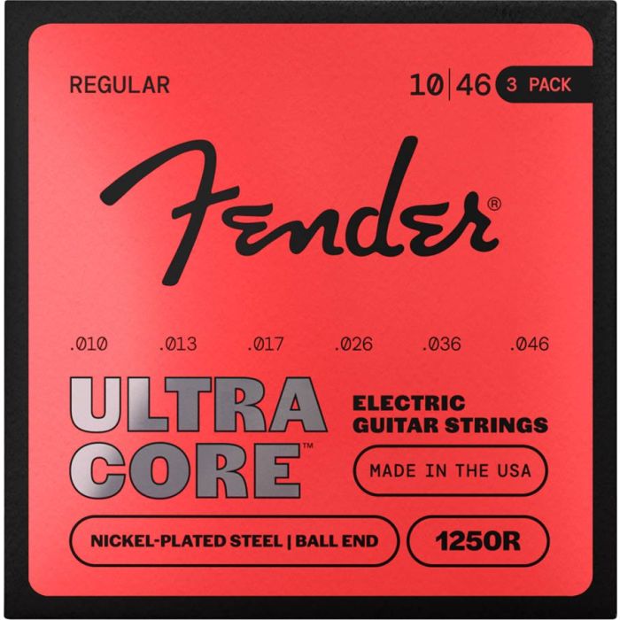 Fender UltraCore string set electric, nickel plated steel, ball end, 10-46, 3-pack
