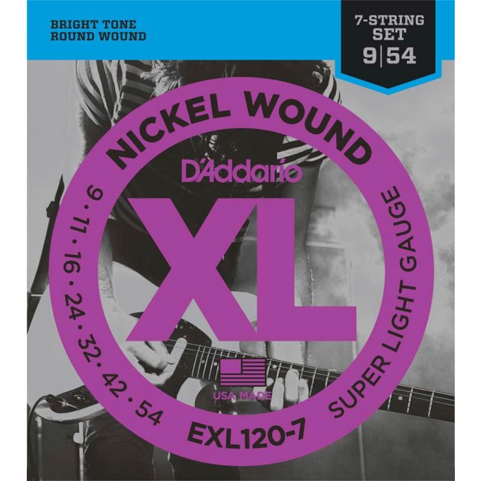 D'Addario XL Nickel Round Wound snarenset elektrisch 7-snarig
