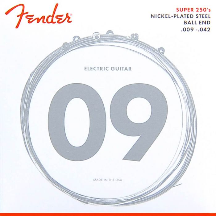 Fender Super 250s string set electric nickel roundwound light 009-011-016-024-032-042 
