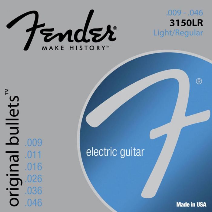 Fender Original Bullets string set electric pure nickel roundwound light top regular bottom 009-011-016-026-036-046 