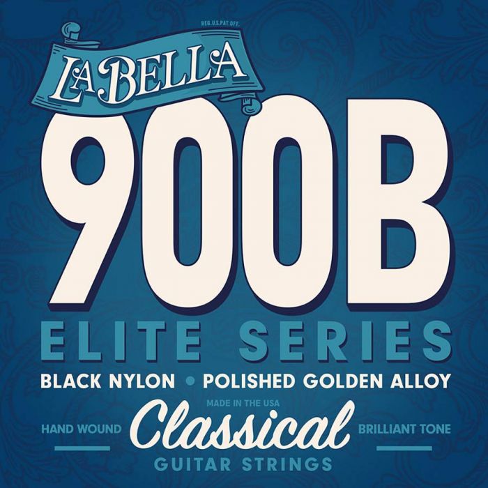 LaBella Golden Superior snarenset klassiek, black nylon trebles, gold polished basses, 028-032-040-030-0