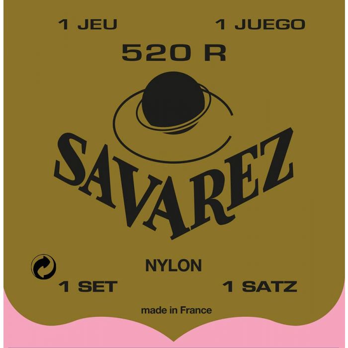 Savarez snarenset klassiek, Rouge, rectified nylon, traditional basses, hard tension