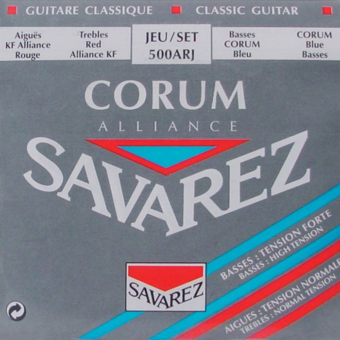 Savarez Alliance Corum snarenset klassiek, KF composite fiber, silverwound Corum basses, hybrid tension