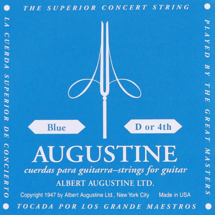 Augustine Blue Label D-4 snaar voor klassieke gitaar, silverplated wound nylon, extra hard tension