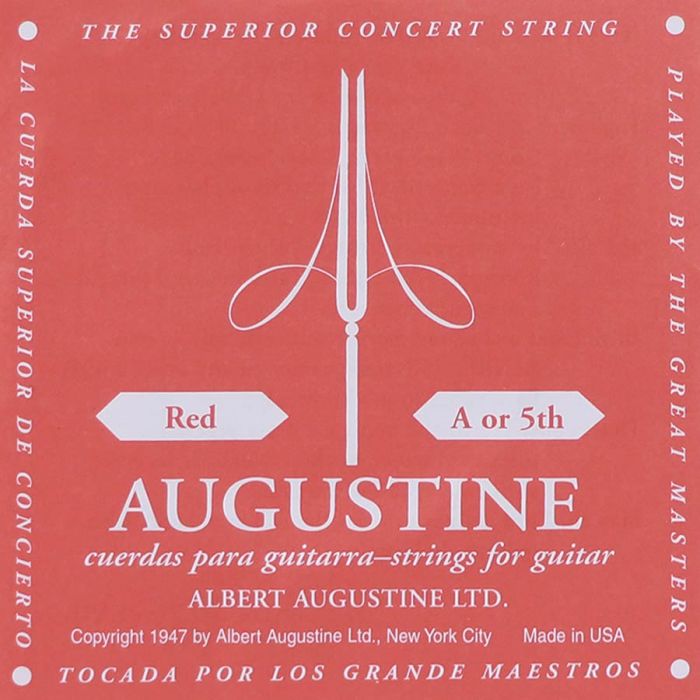 Augustine Red Label A-5 snaar voor klassieke gitaar, silverplated wound nylon, hard tension