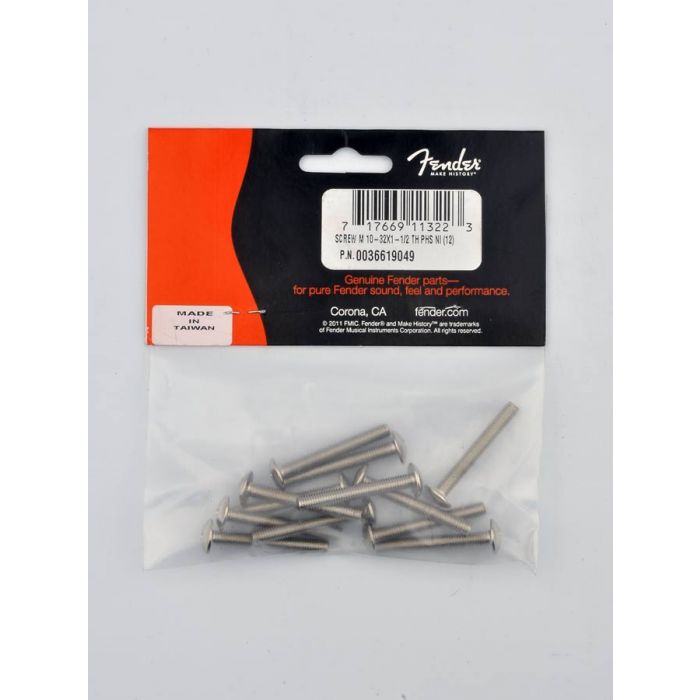 Fender Genuine Replacement Part chassis mounting screws 10-32 x 1-1/2 philips nickel set of 12 