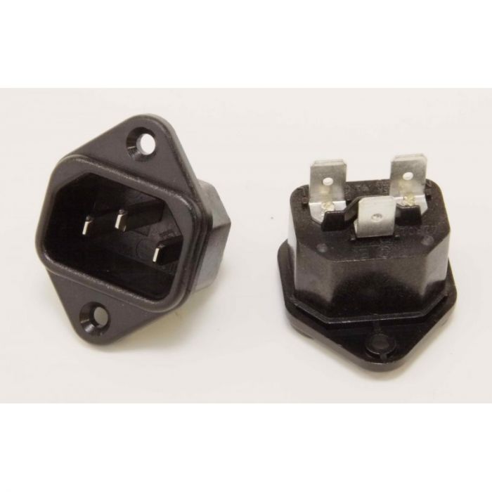 AC-Chassisjack IEC-style with mounting specs of the orig. Bulgin "pig-nose" connectors