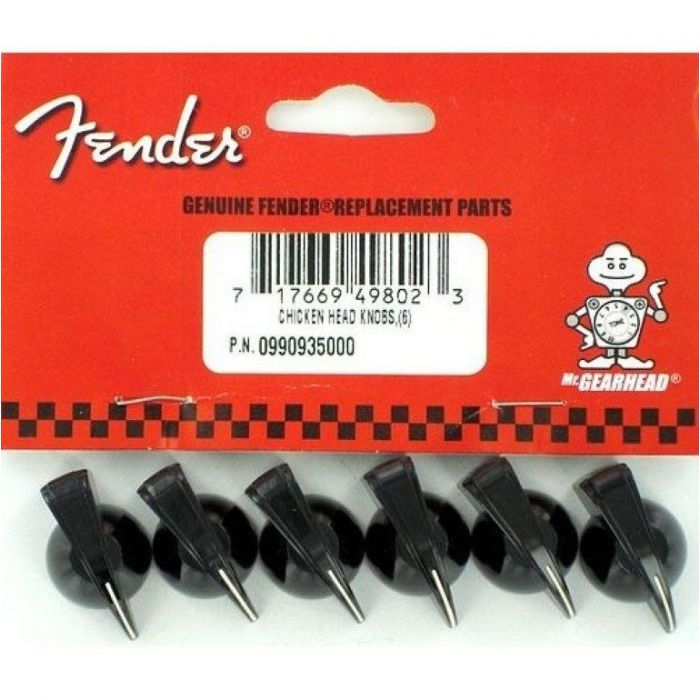 Fender Genuine Replacement Part amplifier knobs chicken head style black set of 6 