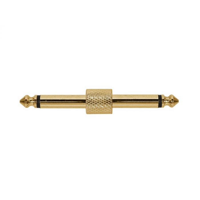 Verloop plug, 6,3mm jack male mono, 6,3mm jack male mono, goud metaal