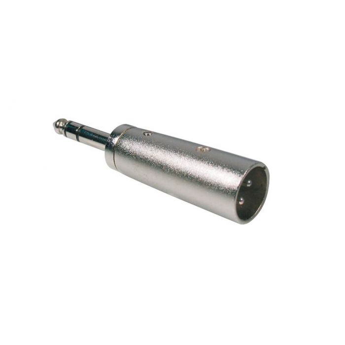Verloop plug, XLR male metaal, 6,3mm jack male stereo