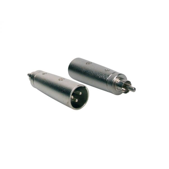 Verloop plug, XLR male metaal, RCA male