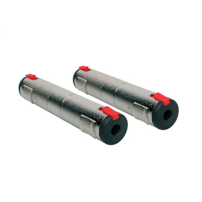 Verloop plug, 6,3mm jack female stereo lock metaal, 6,3mm jack female stereo lock