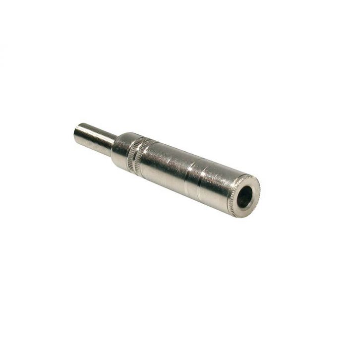 Jack plug female, 3-polig, nikkel, met veer 6,5mm