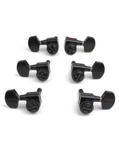 Graph Tech PRL-8311-B0 Ratio Electric Locking Machine Heads with Contemporary Button - 3 + 3 - Black