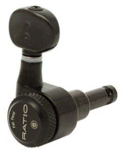 Graph Tech PRL-8731-B0 Ratio Electric Locking Machine Heads with Classic Button - 6-in-Line