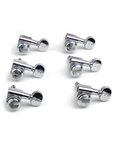 Graph Tech PRL-8731-C0 Ratio Electric Locking Machine Heads with Classic Button - 6-in-Line
