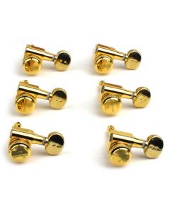 Graph Tech PRL-8731-G0 Ratio Electric Locking Machine Heads with Classic Button - 6-in-Line
