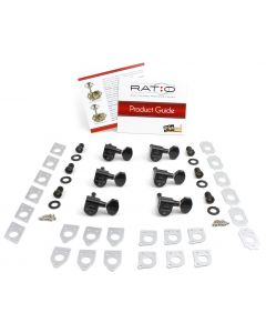 Graph Tech PRN-2721-B0 Ratio Electric Guitar Machine Heads with Mini Contemporary Button - 6-in-Line