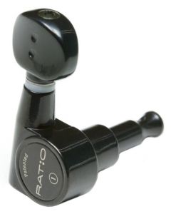 Graph Tech PRN-2731-B0 Ratio Electric Guitar Machine Heads with Classic Button - 6-in-Line