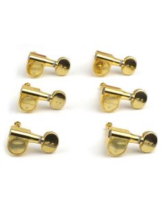 Graph Tech PRN-2731-G0 Ratio Electric Guitar Machine Heads with Classic Button - 6-in-Line