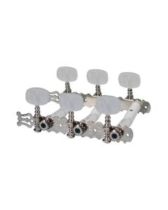 Stemmechanieken voor klassieke gitaar, nylon as, 70mm, nikkel, parelmoer knoppen
