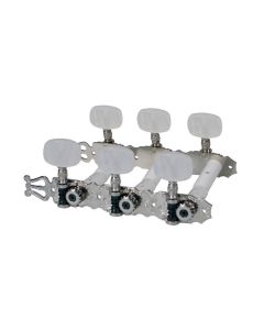 Stemmechanieken voor klassieke gitaar, nylon as, 70mm, nikkel, parelmoer knoppen type3