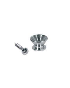 Straplocks, metaal, chroom, met schroef, v-model, diameter 14mm, 2-pack