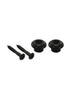 Straplocks, metaal, zwart, met schroef, v-model, diameter 15mm, 2-pack