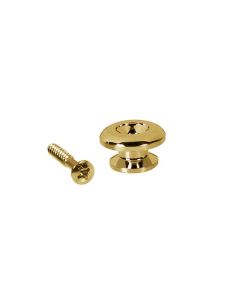 Straplocks, metaal, goud, met schroef, rond model, diameter 17mm, 2-pack