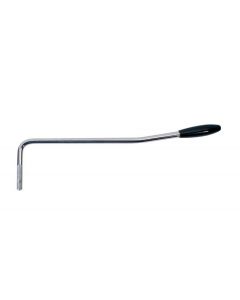 Tremolo arm, 5mm thread, chrome, lefthanded, 5mm arm diameter, black cap