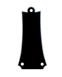 Truss rod cover, black, 2 ply, black - white