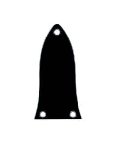 Truss rod cover, black, 2 ply, black – white type5