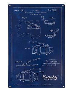 Bigsby blueprint tin sign