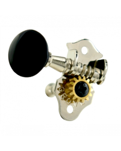 STA-Tite #9 Geared Ukulele Pegs Nickel-Black Button