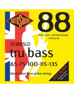 Rotosound Tru Bass 88 string set electric bass 5 black nylon flatwound 65-135