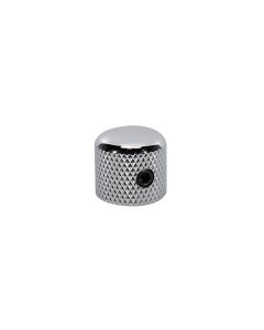 Dome knob, metal, chrome, diam 15,0mmx14,0mm, with set screw allen type, shaft size 6,1mm