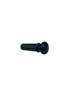 Eindknop, plastic, zwart, folk model (viool vorm), 12-pack