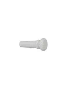 Eindknop, plastic, wit, folk model (viool vorm), 12-pack