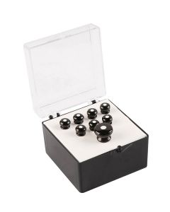 Martin pin set (7 bridge pins plus 1 end pin) black plastic with white inlay