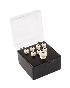 Martin pin set (7 bridge pins plus 1 end pin) white plastic with black inlay