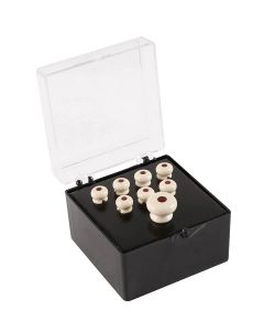 Martin pin set (7 bridge pins plus 1 end pin) white plastic with tortoise inlay